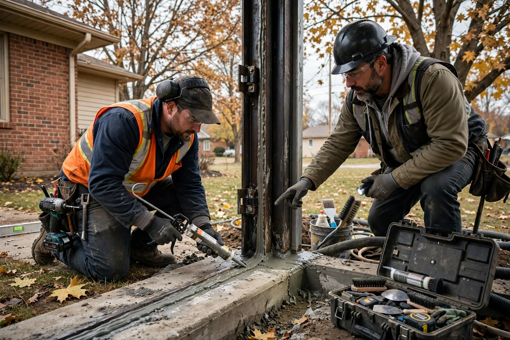 Precast storm shelter lowered into a North Topeka backyard